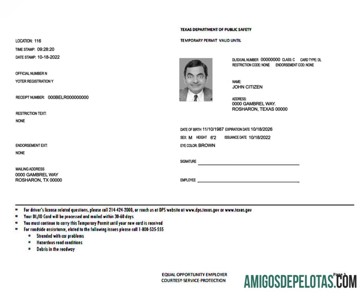 Permissão Temporária nos EUA Texas exemplo real